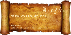 Mikolovits Ábel névjegykártya